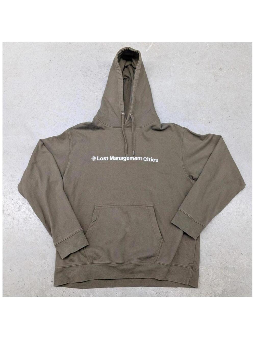 Lost Management Cities Embroidered Logo Brown Hoodie